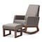 Baxton Studio Yashiya Grey Upholstered Rocking Chair and Ottoman Set 123-6817-6819 - alternate 1